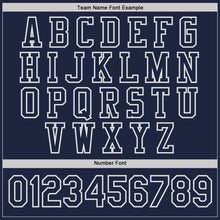 Load image into Gallery viewer, Custom Navy White-Gray Bomber Full-Snap Varsity Letterman Jacket