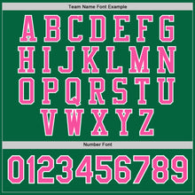 Load image into Gallery viewer, Custom Kelly Green Pink-White Bomber Full-Snap Varsity Letterman Jacket