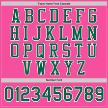 Load image into Gallery viewer, Custom Pink Kelly Green-White Bomber Full-Snap Varsity Letterman Jacket