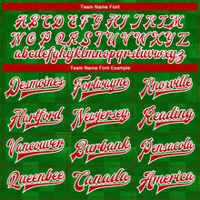 Load image into Gallery viewer, Custom Kelly Green Red-White Mexico 3D Bomber Full-Snap Varsity Letterman Jacket