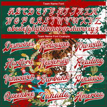 Load image into Gallery viewer, Custom Kelly Green Red-White Mexico 3D Bomber Full-Snap Varsity Letterman Jacket