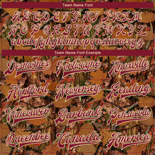 Load image into Gallery viewer, Custom Camo Crimson City Cream-Black Realistic Forest Camouflage 3D Bomber Full-Snap Varsity Letterman Salute To Service Jacket