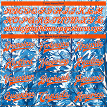 Load image into Gallery viewer, Custom Royal Orange-White Lovely Winter Landscape With Snowy Trees 3D Pattern Design Bomber Full-Snap Varsity Letterman Jacket