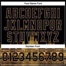 Load image into Gallery viewer, Custom Black Old Gold Parliament Building Budapest Hungary City Edition 3D Bomber Full-Snap Varsity Letterman Jacket