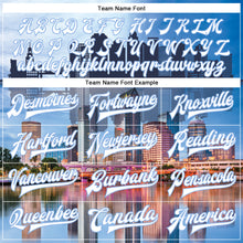 Load image into Gallery viewer, Custom Light Blue White Tampa Florida City Edition 3D Bomber Full-Snap Varsity Letterman Jacket