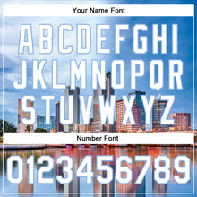 Load image into Gallery viewer, Custom Light Blue White Tampa Florida City Edition 3D Bomber Full-Snap Varsity Letterman Jacket