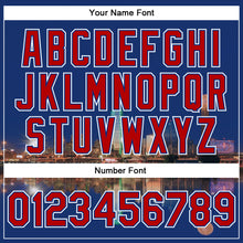 Load image into Gallery viewer, Custom Royal Red-White Dallas Texas City Edition 3D Bomber Full-Snap Varsity Letterman Jacket