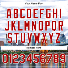 Load image into Gallery viewer, Custom White Red Cincinnati Ohio City Edition 3D Bomber Full-Snap Varsity Letterman Jacket