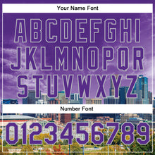 Load image into Gallery viewer, Custom Purple Gray Denver Colorado City Edition 3D Bomber Full-Snap Varsity Letterman Jacket