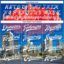 Load image into Gallery viewer, Custom Royal White-Red Los Angeles California City Edition 3D Bomber Full-Snap Varsity Letterman Jacket