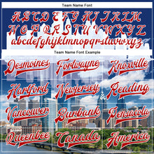 Load image into Gallery viewer, Custom Royal Red-White Philadelphia Pennsylvania City Edition 3D Bomber Full-Snap Varsity Letterman Jacket