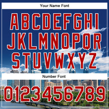 Load image into Gallery viewer, Custom Royal Red-White Philadelphia Pennsylvania City Edition 3D Bomber Full-Snap Varsity Letterman Jacket