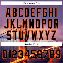 Load image into Gallery viewer, Custom Black Orange The Golden Gate Bridge San Francisco California City Edition 3D Bomber Full-Snap Varsity Letterman Jacket