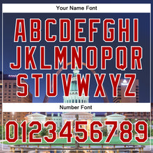 Load image into Gallery viewer, Custom Navy Red-White The Gateway Arch St.Louis Missouri City Edition 3D Bomber Full-Snap Varsity Letterman Jacket