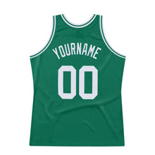 Load image into Gallery viewer, Custom Kelly Green White Authentic Throwback Basketball Jersey