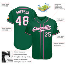 Load image into Gallery viewer, Custom Kelly Green White-Pink Authentic Baseball Jersey