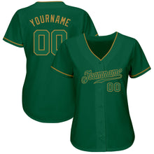 Load image into Gallery viewer, Custom Kelly Green Kelly Green-Old Gold Authentic Baseball Jersey