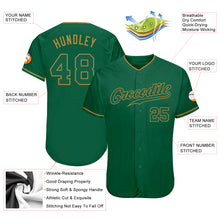 Load image into Gallery viewer, Custom Kelly Green Kelly Green-Old Gold Authentic Baseball Jersey