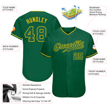 Load image into Gallery viewer, Custom Kelly Green Kelly Green-Gold Authentic Baseball Jersey