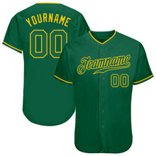 Load image into Gallery viewer, Custom Kelly Green Kelly Green-Gold Authentic Baseball Jersey