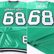 Load image into Gallery viewer, Custom Grass Green White-Black Mesh Authentic Throwback Football Jersey