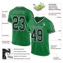 Load image into Gallery viewer, Custom Grass Green Black-White Mesh Authentic Throwback Football Jersey