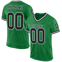 Load image into Gallery viewer, Custom Grass Green Black-White Mesh Authentic Throwback Football Jersey