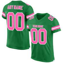 Load image into Gallery viewer, Custom Grass Green Pink-White Mesh Authentic Football Jersey