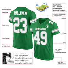 Load image into Gallery viewer, Custom Grass Green White-Gray Mesh Authentic Football Jersey