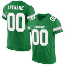 Load image into Gallery viewer, Custom Grass Green White-Gray Mesh Authentic Football Jersey