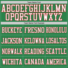 Load image into Gallery viewer, Custom Grass Green White-Red Mesh Authentic Football Jersey