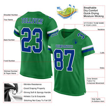 Load image into Gallery viewer, Custom Grass Green Royal-White Mesh Authentic Football Jersey