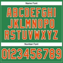 Load image into Gallery viewer, Custom Grass Green Orange-White Mesh Authentic Football Jersey