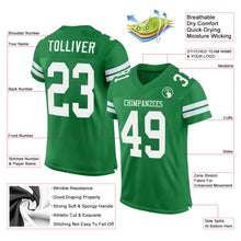Load image into Gallery viewer, Custom Grass Green White Mesh Authentic Football Jersey
