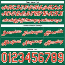 Load image into Gallery viewer, Custom Kelly Green White Pinstripe Orange-White Authentic Basketball Shorts