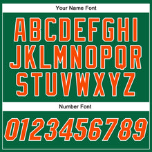 Load image into Gallery viewer, Custom Kelly Green Orange-White Authentic Baseball Jersey