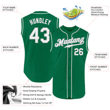Load image into Gallery viewer, Custom Kelly Green White-Gray Authentic Sleeveless St. Patrick's Day Baseball Jersey