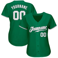 Load image into Gallery viewer, Custom Kelly Green White-Gray Authentic Baseball Jersey