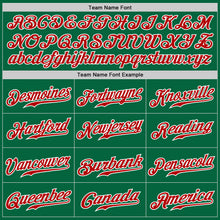 Load image into Gallery viewer, Custom Kelly Green White Pinstripe Red-White Authentic Baseball Jersey