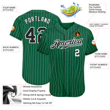Load image into Gallery viewer, Custom Kelly Green White Pinstripe Black-White Authentic Baseball Jersey