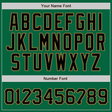 Load image into Gallery viewer, Custom Kelly Green Black Pinstripe Black-Old Gold Authentic Baseball Jersey