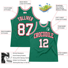 Load image into Gallery viewer, Custom Kelly Green White-Red Authentic Throwback Basketball Jersey