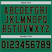Load image into Gallery viewer, Custom Grass Green Black-Old Gold Mesh Authentic Throwback Football Jersey