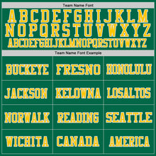 Load image into Gallery viewer, Custom Grass Green Gold-White Mesh Authentic Throwback Football Jersey