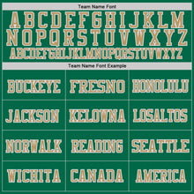 Load image into Gallery viewer, Custom Grass Green Old Gold-White Mesh Authentic Throwback Football Jersey