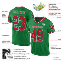 Load image into Gallery viewer, Custom Grass Green Red-Black Mesh Authentic Throwback Football Jersey