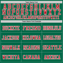 Load image into Gallery viewer, Custom Grass Green Red-Black Mesh Authentic Throwback Football Jersey