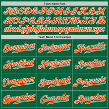 Load image into Gallery viewer, Custom Kelly Green Orange-White Authentic Baseball Jersey