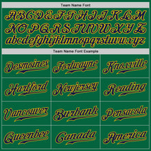 Load image into Gallery viewer, Custom Kelly Green Navy-Gold Authentic Baseball Jersey