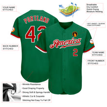 Load image into Gallery viewer, Custom Kelly Green Red-White Authentic Baseball Jersey